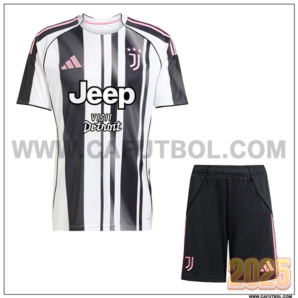 Primera Camiseta Futbol Juventus + Pantalones Negro/Blanco 2025 2026