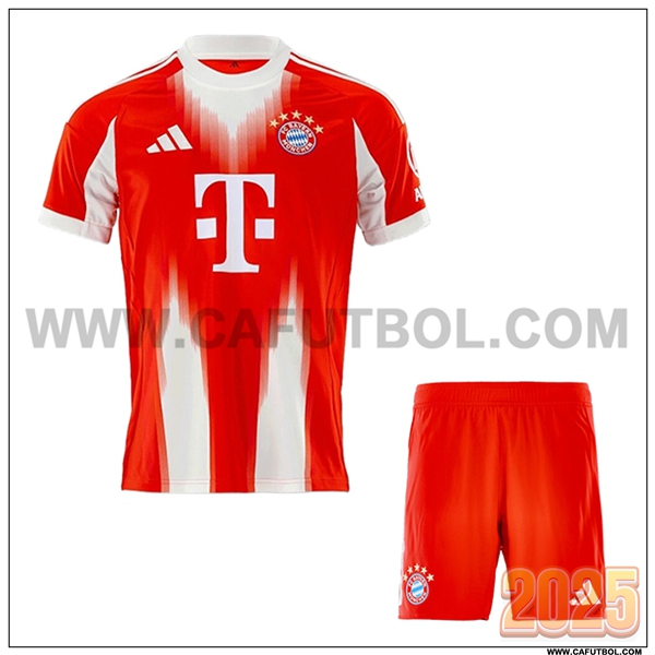 Primera Camiseta Futbol Bayern Munich + Pantalones Rojo/Blanco 2025 2026