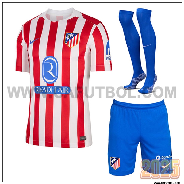 Primera Camiseta Futbol Atletico Madrid (Pantalones + Calcetines) Rojo/Blanco 2025 2026