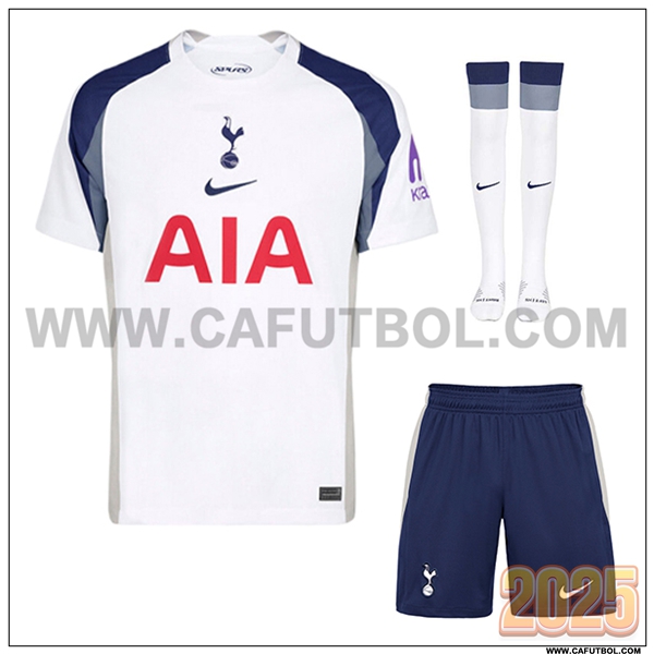Segunda Camiseta Futbol Tottenham Hotspurs (Pantalones + Calcetines) Blanco 2025 2026