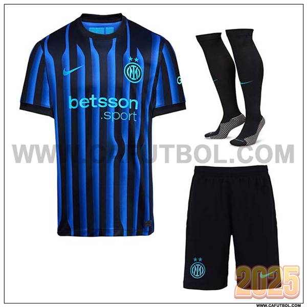 Primera Camiseta Futbol Inter Milan (Pantalones + Calcetines) Azul/Negro 2025 2026