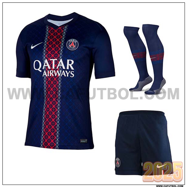 Primera Camiseta Futbol PSG (Pantalones + Calcetines) Azul real 2025 2026
