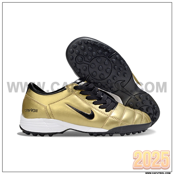 Nike Botas De Fútbol T90 TF Amarillo/Negro -02