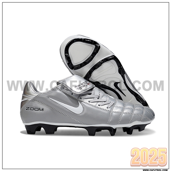 Nike Botas De Fútbol T90 FG Gris/Blanco