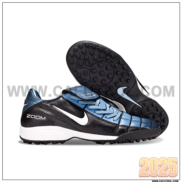 Nike Botas De Fútbol T90 TF Negro/Azul/Blanco
