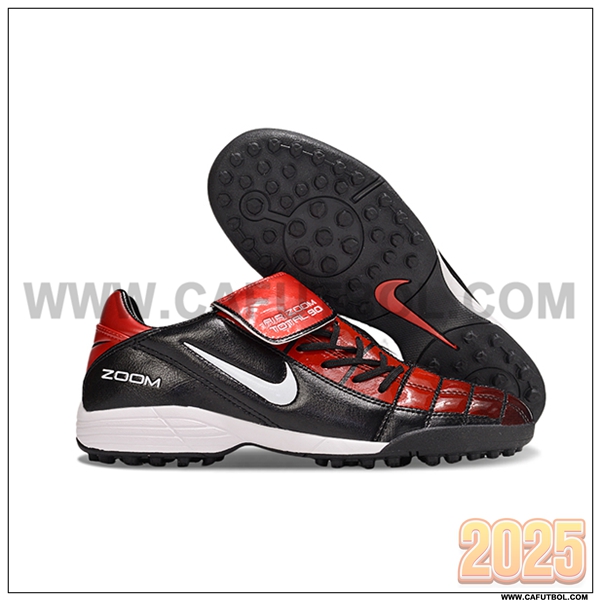 Nike Botas De Fútbol T90 TF Negro/Rojo/Blanco -02