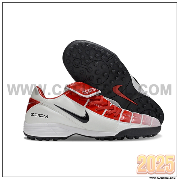 Nike Botas De Fútbol T90 TF Blanco/Rojo/Negro -02