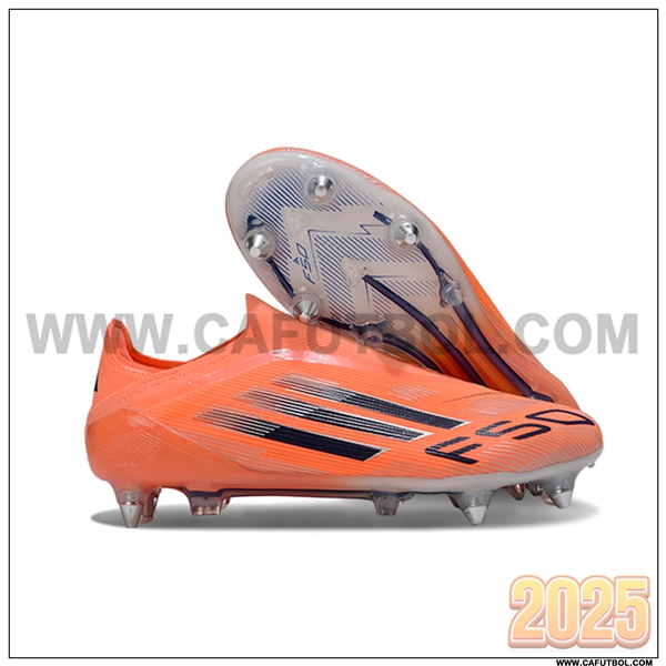 Adidas Botas De Fútbol F50 Elite Laceless SG Naranja/Negro