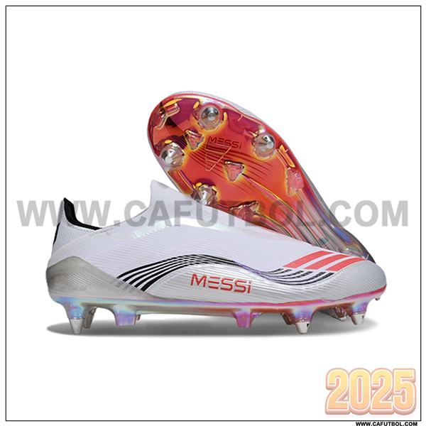 Adidas Botas De Fútbol F50 Elite Laceless SG Blanco/Negro/Naranja