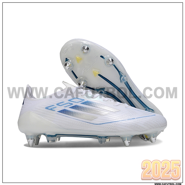 Adidas Botas De Fútbol F50 Elite SG Blanco/Azul/Gris