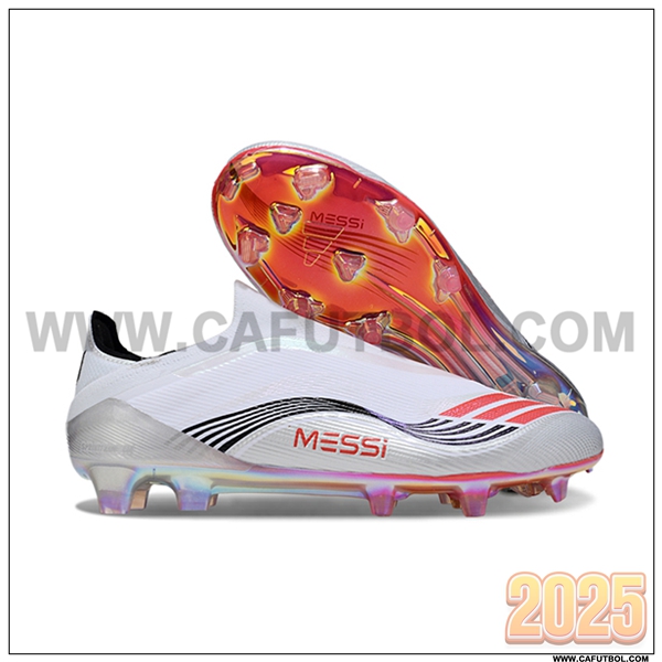 Adidas Botas De Fútbol F50 Elite Laceless FG Blanco/Negro/Naranja