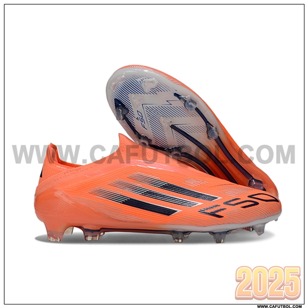 Adidas Botas De Fútbol F50 Elite Laceless FG Naranja/Negro