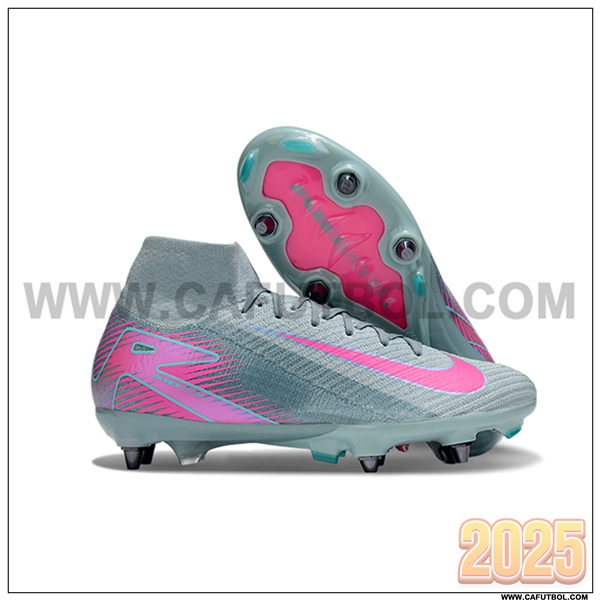 Nike Botas De Fútbol Air Zoom Mercurial Superfly IIX Elite SG Verde/Rosa -02