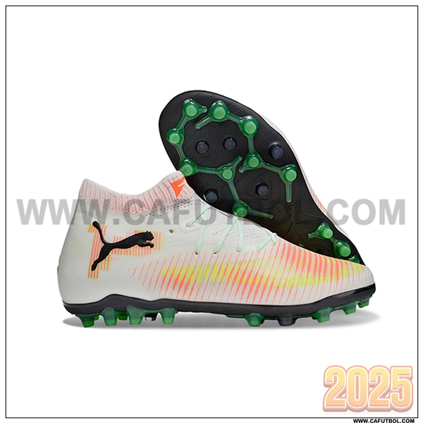 PUMA Botas De Fútbol FUTURE 8 ULTIMATE AG Blanco/Naranja/Negro