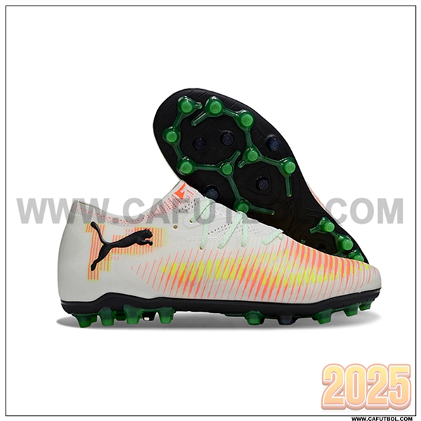 PUMA Botas De Fútbol FUTURE 8 ULTIMATE AG Blanco/Naranja/Negro -02