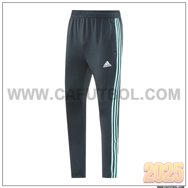 Pantalones Entrenamiento Adidas Gris/Verde 2025 2026