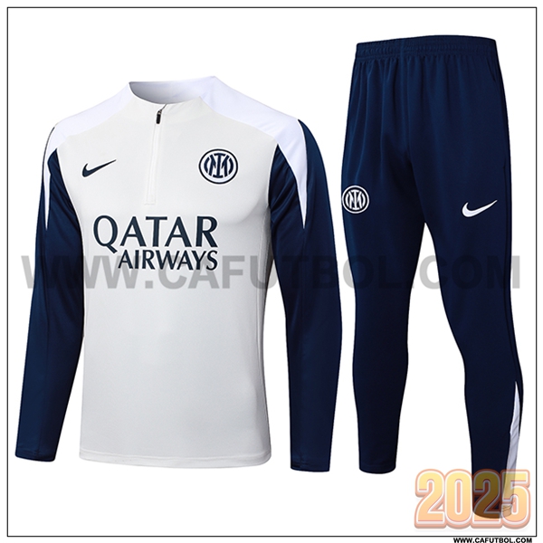 Chandal de Futbol Inter Milan Beige/Blanco/Azul 2025 2026