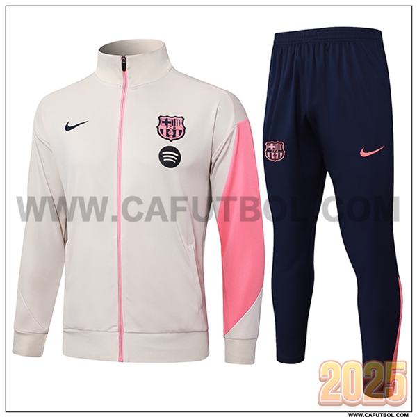 Chandal Chaquetas Futbol FC Barcelona Beige/Rosa 2025 2026
