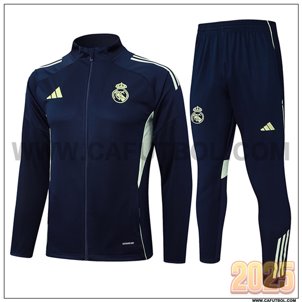 Chandal Chaquetas Futbol Real Madrid Azul/Verde 2025 2026