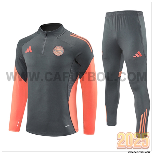 Chandal de Futbol Bayern Munich Gris/Naranja 2025 2026