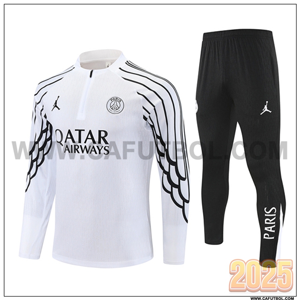 Chandal de Futbol PSG Blanco/Negro 2025 2026