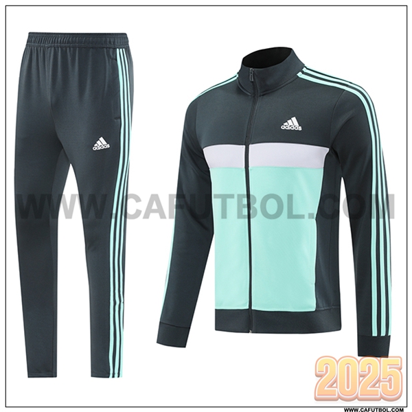Chandal Chaquetas Futbol Adidas Verde/Gris/Blanco 2025 2026