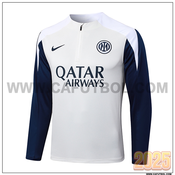 Sudadera Entrenamiento Inter Milan Beige/Blanco/Azul 2025 2026