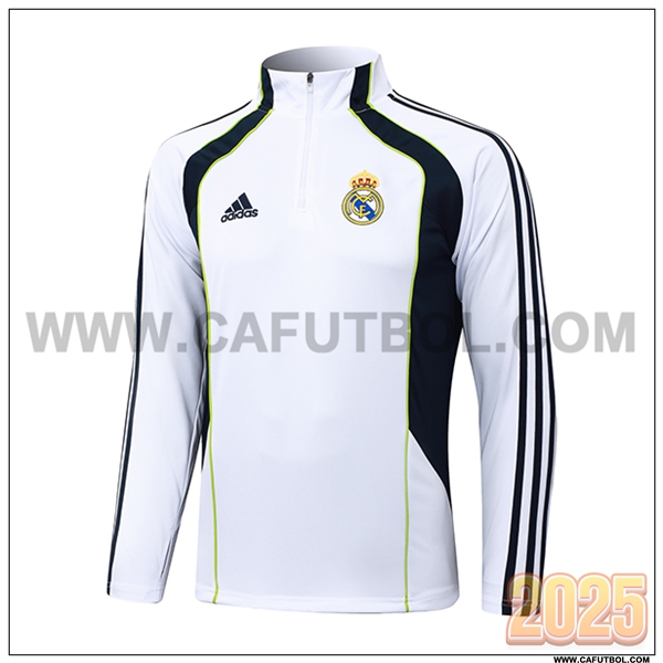 Sudadera Entrenamiento Real Madrid Blanco/Negro/Verde 2025 2026