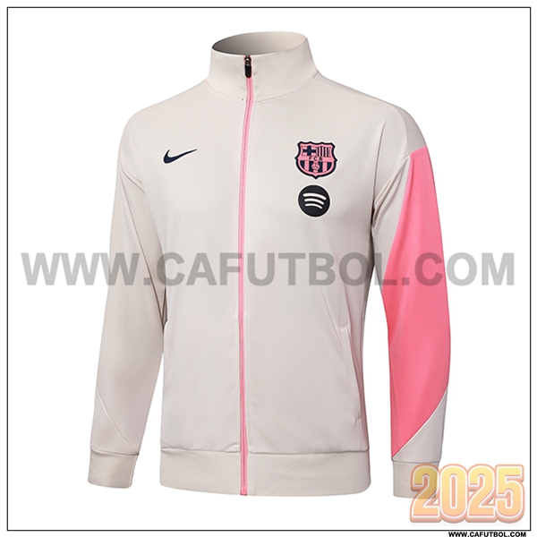 Chaquetas Futbol FC Barcelona Beige/Rosa 2025 2026