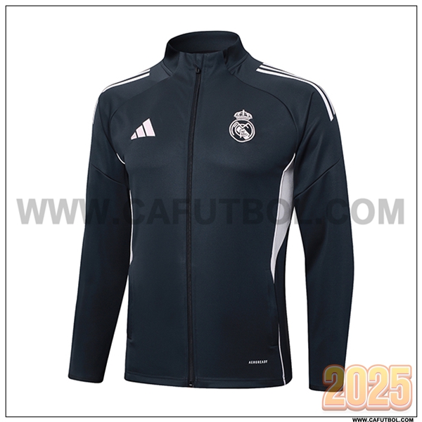Chaquetas Futbol Real Madrid Gris Oscuro 2025 2026
