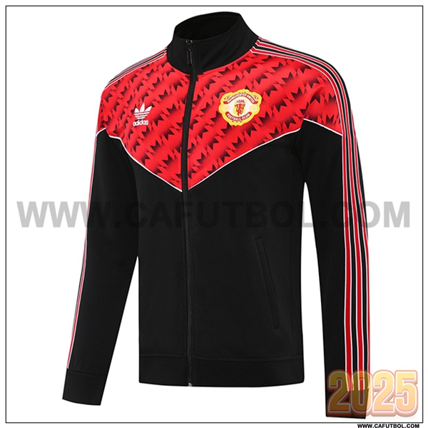 Chaquetas Futbol Manchester United Negro/Rojo 2025 2026 -04