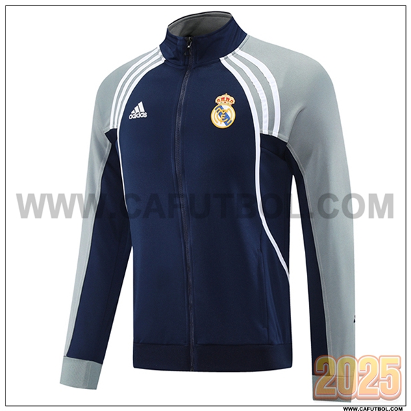 Chaquetas Futbol Real Madrid Azul/Gris/Blanco 2025 2026