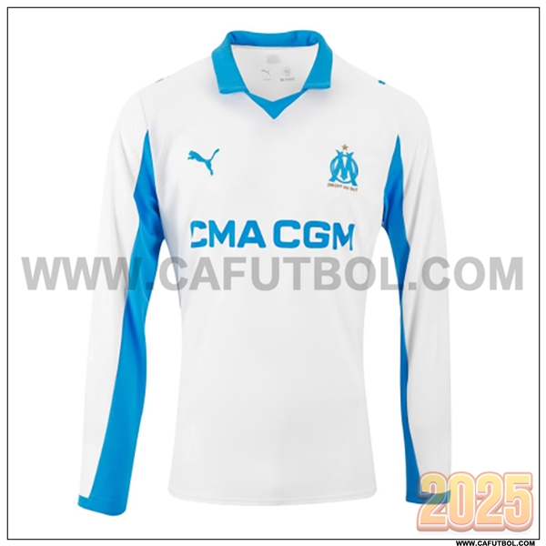 Nuevo Camiseta de Marsella OM Primera Mangas largas Blanco 2025 2026