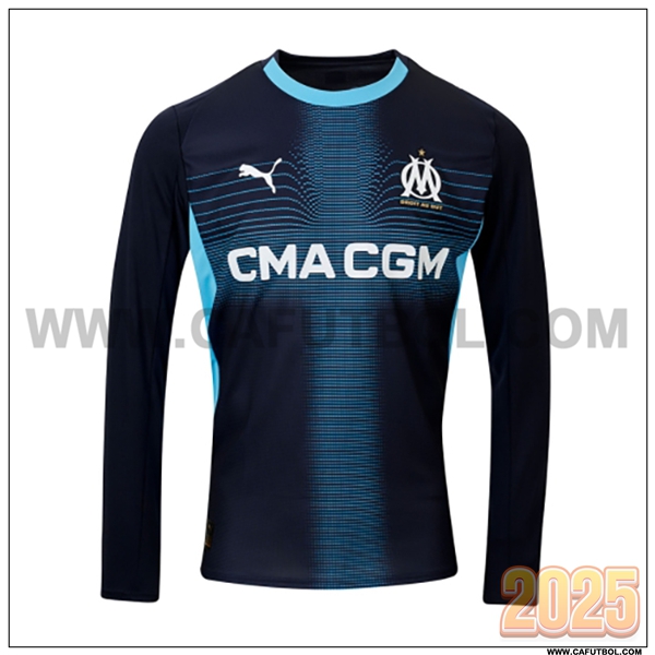 Nuevo Camiseta de Marsella OM Segunda Mangas largas Negro 2025 2026