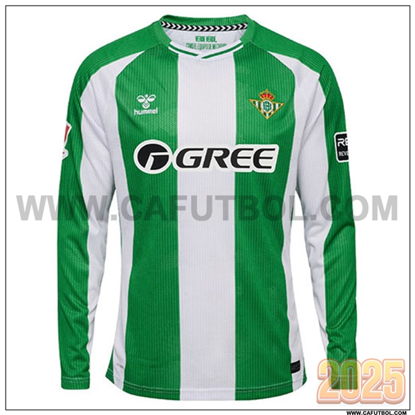 Nuevo Camiseta de Real Betis Primera Mangas largas Verde/Blanco 2025 2026