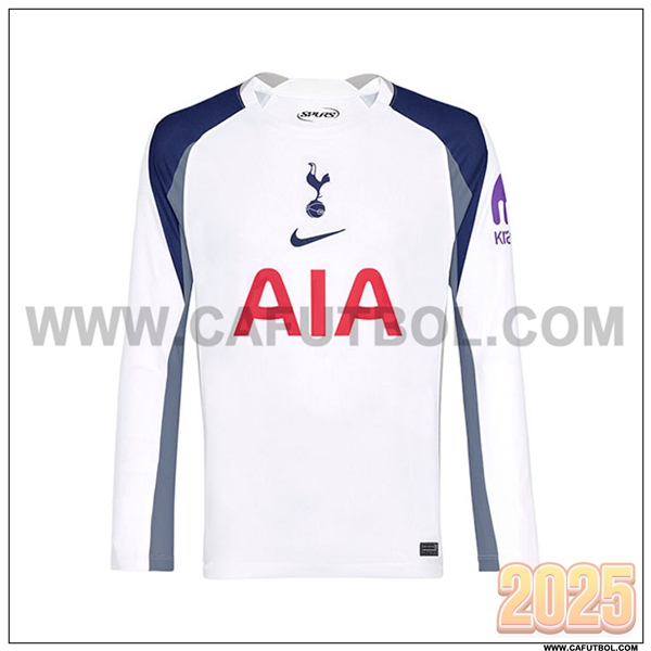 Nuevo Camiseta de Tottenham Hotspurs Primera Mangas largas Blanco 2025 2026