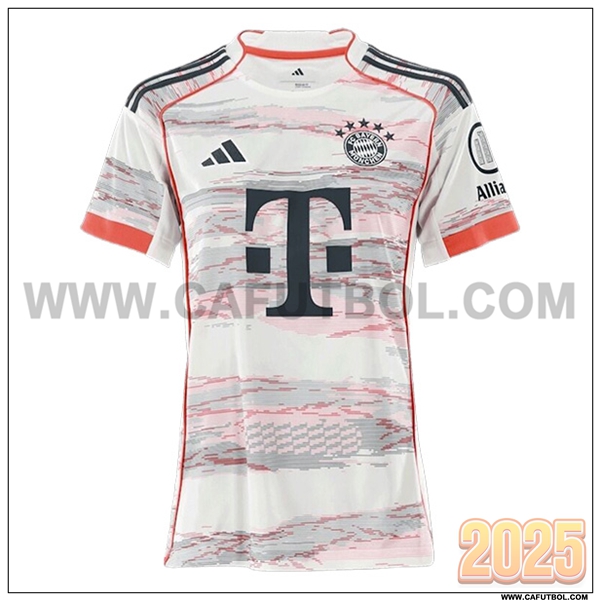 Nuevo Camiseta de Bayern Munich Segunda Ninos Gris/Blanco 2025 2026