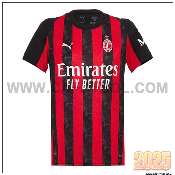 Nuevo Camiseta de AC Milan Primera Ninos Rojo/Negro 2025 2026