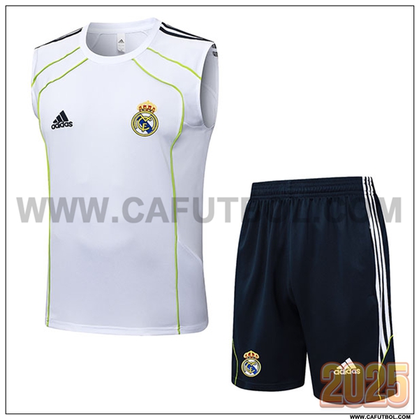 Camiseta Entrenamiento sin mangas Real Madrid Blanco/Verde 2025 2026