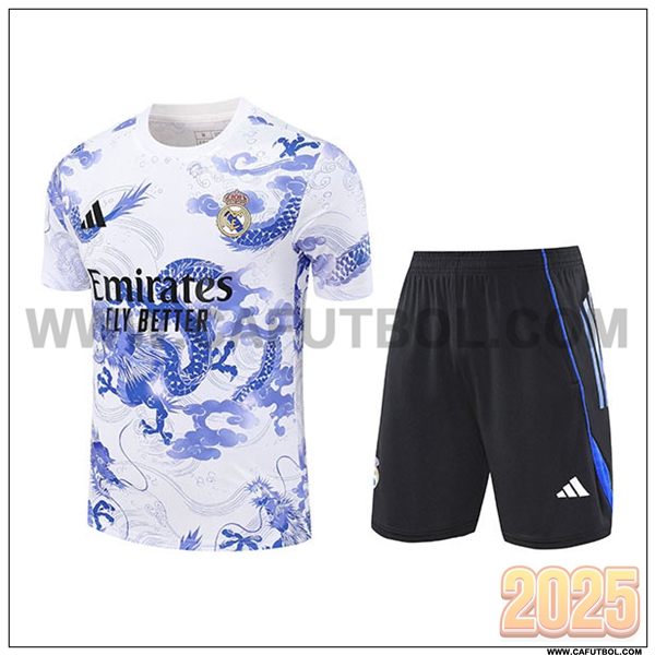Camiseta Entrenamiento Real Madrid Blanco/Azul/Naranja 2025 2026 -02
