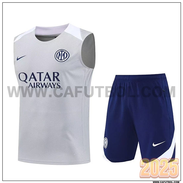Camiseta Entrenamiento sin mangas Inter Milan Gris/Blanco 2025 2026