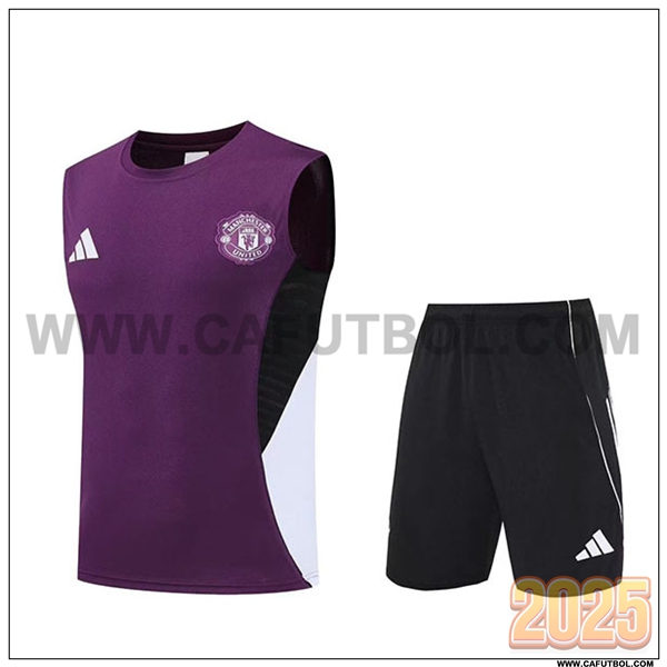 Camiseta Entrenamiento sin mangas Manchester United Violeta/Negro/Blanco 2025 2026