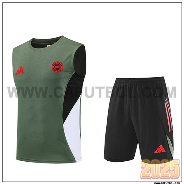 Camiseta Entrenamiento sin mangas Bayern Munich Verde/Rojo/Negro/Blanco 2025 2026