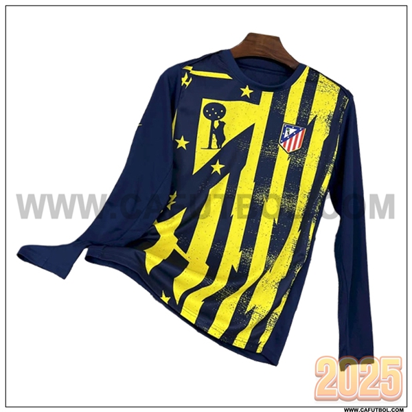 Training Manga Larga Atletico Madrid Azul/Amarillo 2025 2026