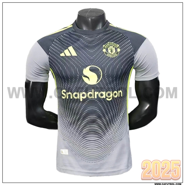 Camiseta Entrenamiento Manchester United Gris/Verde 2025 2026