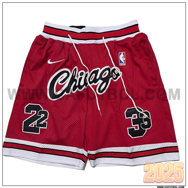 Cortos NBA Chicago Bulls 2025/26 Rojo/Blanco/Negro