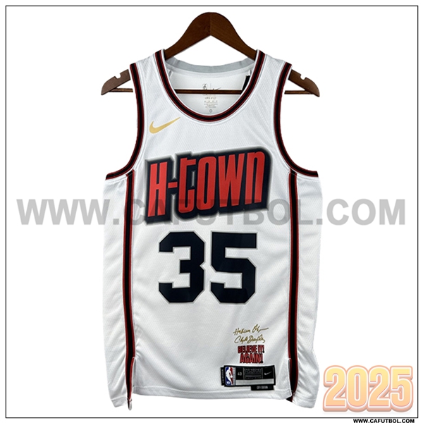 Camisetas NBA Houston Rockets (DURANT #35) 2025/26 Blanco/Rojo/Negro