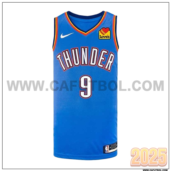 Camisetas NBA Oklahoma City Thunder (CARUSO #9) 2025/26 Blanco/Gris