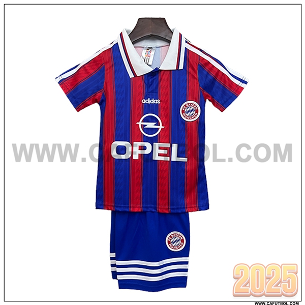 Primera Camiseta de Bayern Munich Retro Rojo/Azul 1995/1997