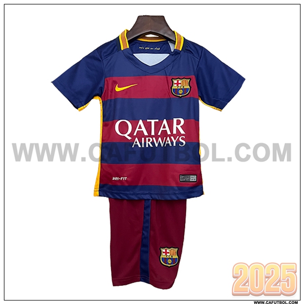 Primera Camiseta de FC Barcelona Retro Azul/Rojo 2015/2016